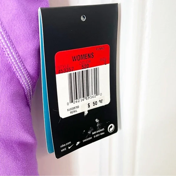 NWT Nike Purple Racerback Tank Top with Built in Bra Size Large Running - Picture 6 of 8